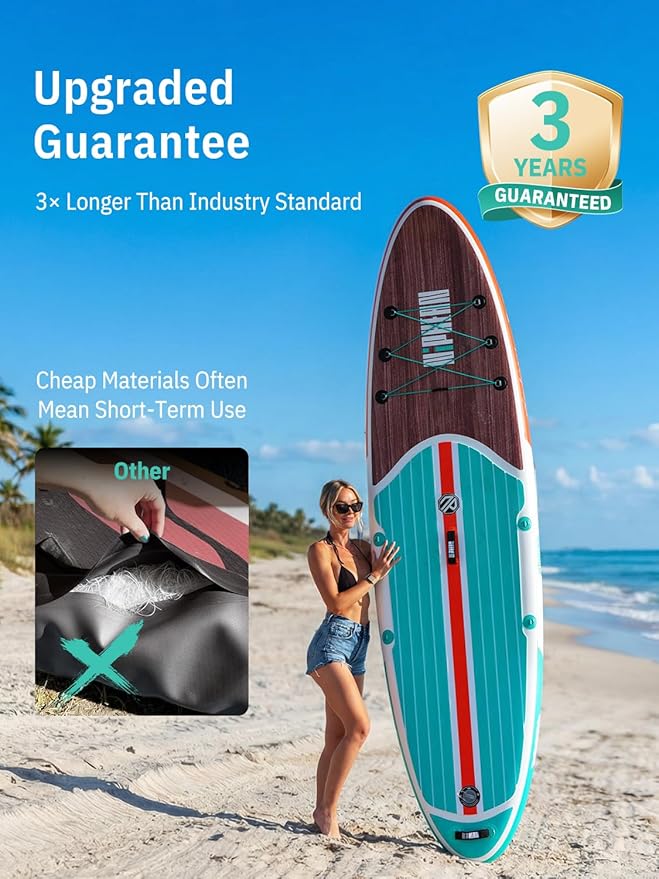 Niphean Inflatable Stand Up Paddle Board with SUP Accessories, Anti-Slip EVA Deck, 10’6’’ Inflatable Paddle Boards for Adults & Youth of All Skill Levels