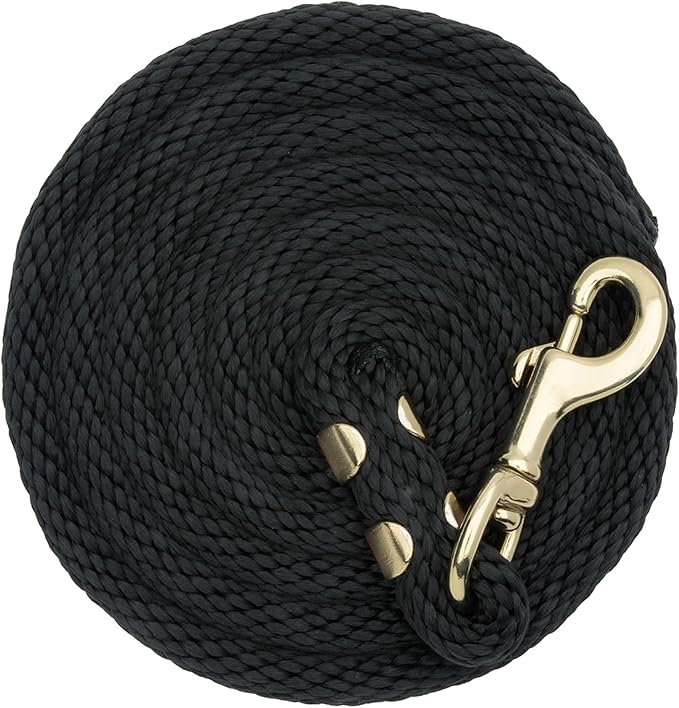 Weaver Equine Performance Lead Rope, 8' Horse Value Rope with Brass Plated 225 Snap, Soft Comfort Grip, Barn Horse Tack for Daily Use