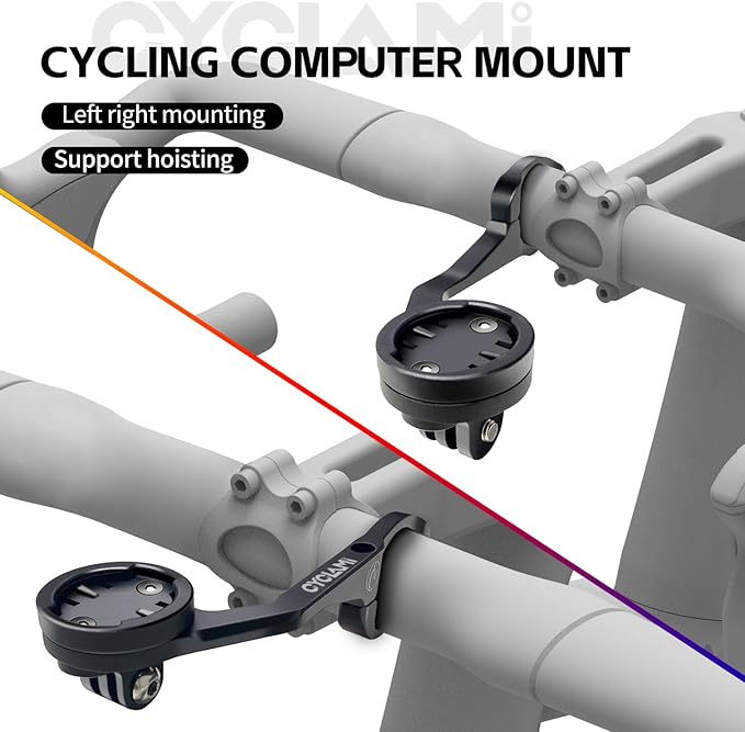 S5 Out Front Mount Aluminum Compatible with Garmin Edge Bike Computer, XOSS, iGPSPORT, Left Right Double-Edged Cycling Handlebar 1.25''/ 31.8mm