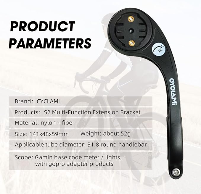 Out Front Mount Compatible with Garmin Edge GPS Bike Computer, XOSS G/G+, iGPSPORT Cycling Handlebar 1.25’’-1.5’’/ 31.8-35mm (S2)