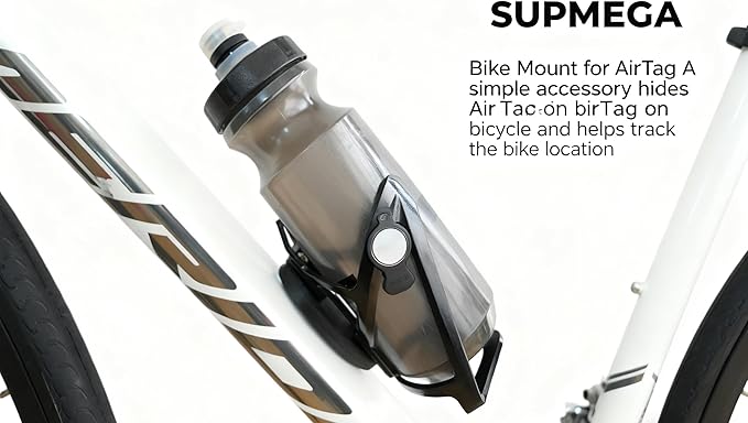Bike airtag Holder Under Bike Water Bottle Holder Hidden GPS Tracker Case for Apple Airtag Anti-Theft air tag Tracker Under Bicycle Water Bottle cage for ebike Mountain Bicycle Right Angle