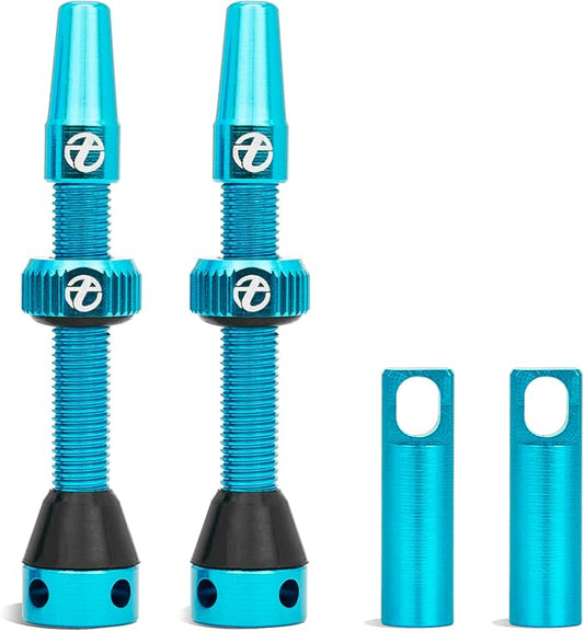 Thinvik Presta Tubeless Valve Stem 44/48/65/70/85mm,Super Light Alloy Presta Tubeless Valve Stem Kit for Tubeless Tires-2 Tubeless Valve Stem (with Aluminum Alloy Valve Cap) + Valve Core Removal Tool