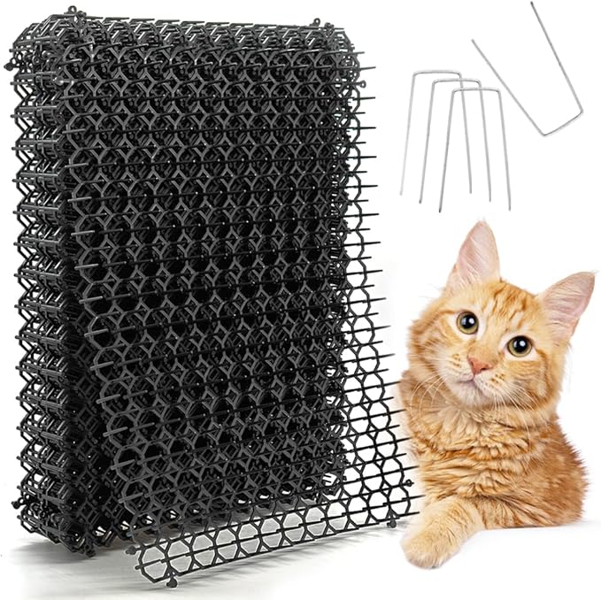 12 Pack Scat Mat for Cats, 16 x 12 Inch Cat Spike Deterrent Mats, Indoor Outdoor Pet Training Mat for Cats & Dogs, Protect Furniture, Sofa, Plants & Garden