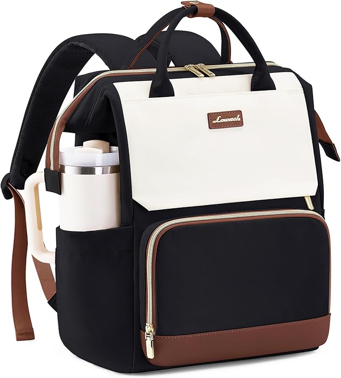 LOVEVOOK Laptop Backpack for Women with Giant Tumbler Holder Pocket, 17 inch Travel Work Backpack Purse for Nurse Teacher, Waterproof School Bag College Bookbag Cute Casual Daypack for Girls