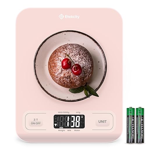 Etekcity キッチンスケール デジタルはかり グラム/オンス表示 体重管理、ベーキング、料理、ケトダイエット、食事準備に LCDディスプレイ 中型 ピンク
