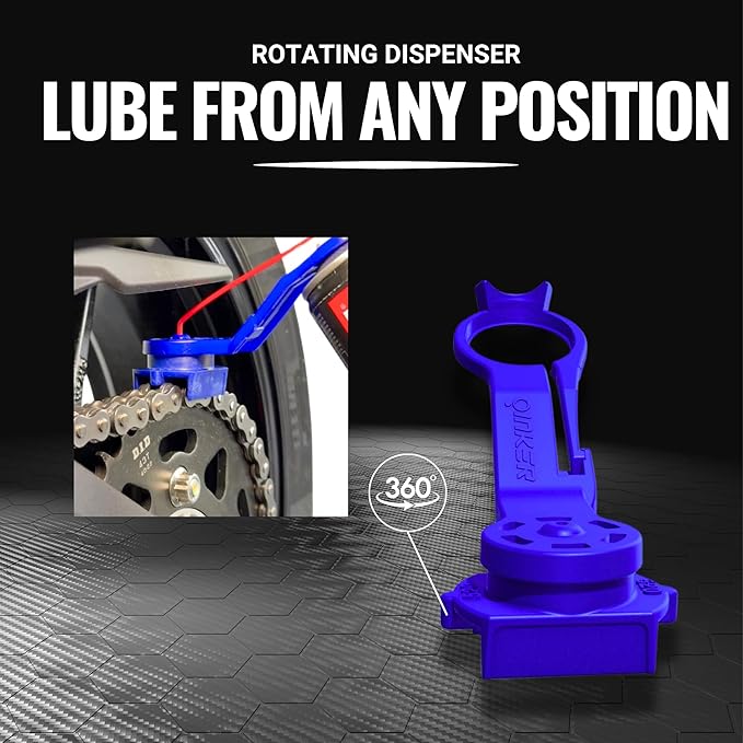 Oinker Motorcycle Chain Lube Applicator | Mess-Free Chain Wax, Chain Cleaner Attachment | for 525 Chain Size