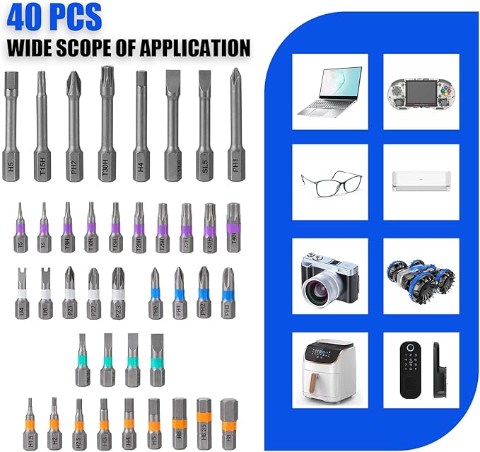 42 in 1 Magnetic Screwdriver Set, Magnetic Ratcheting Screwdriver Set with T Handle, Multi-Bit Magnetic Driver with Case, Portable Compact Repair Tool Kit for Electronics, Furniture & DIY