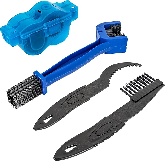 Chain Cleaner Bicycle, Bike Chain Cleaning Tool Kit with Scrubber Brushes and Gear Scraper, Easy Chain Maintenance for Road, Mountain, BMX, and Commuter Bikes