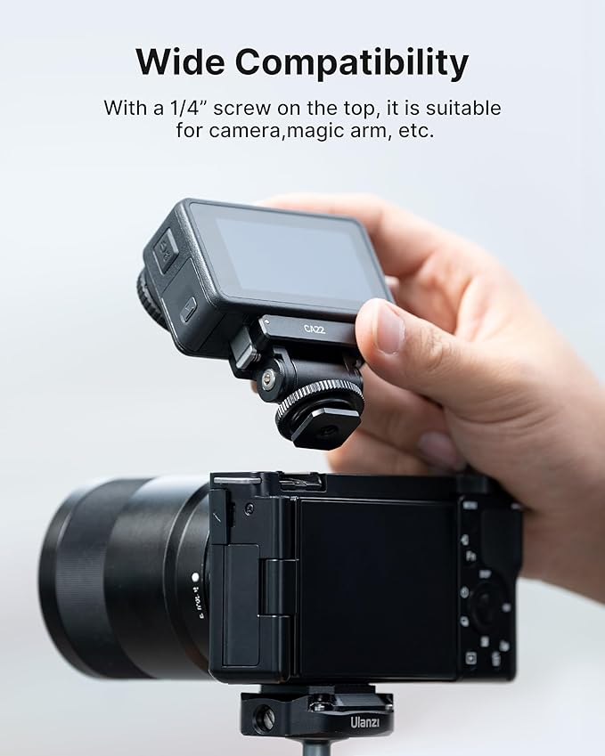 ULANZI CA22 Magnetic Cold Shoe Adapter Mount with 180° Tilt, Quick Release Action Camera Hot Shoe, Compatible with DJI Osmo 360 Pocket 3/4, Action 6 5 4 3 2 Pro, Insta360 X5 GO Ace Pro
