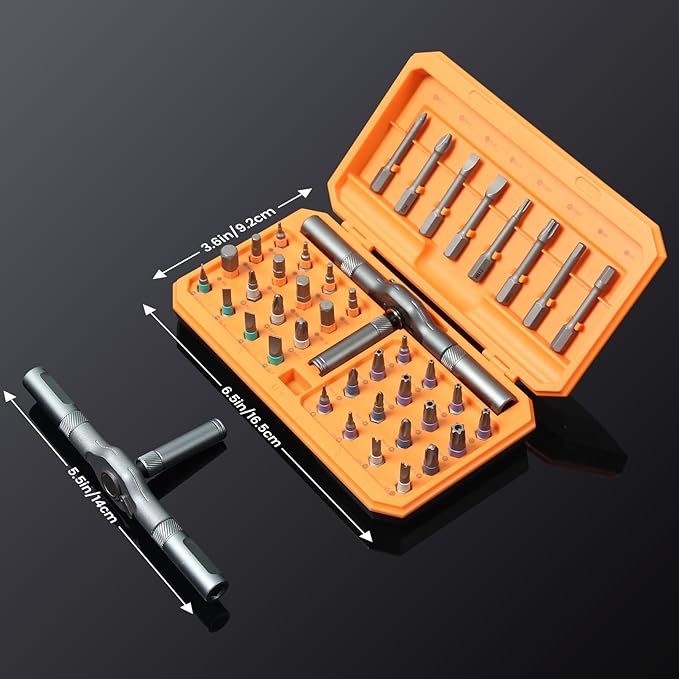 42 in 1 Magnetic Screwdriver Set, DIY Ratchet Screwdriver Set, Multi Bit Magnetic Drive Set with Detachable Ratchet Handle, Portable Compact Repair Tool Kit for Furniture Computer Bicycle