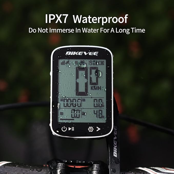 GPS Bike Computer Wireless Cycling Computer with Auto Backlight, Bicycle Speedometer Odometer, Waterproof GPS Speed Tracker for Road Mountain Bikes