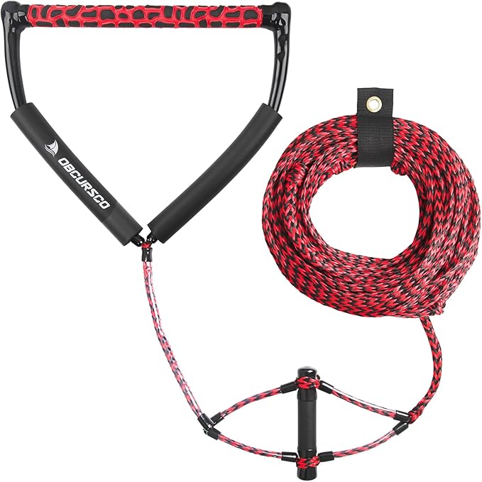 Obcursco 75FT Wakeboard Rope, Water Ski Ropes with EVA Handle for Water Skiing, Wakeboard, Kneeboard