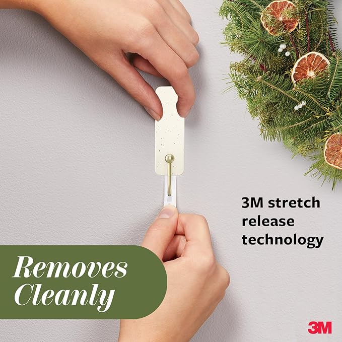 Command Mixed Hook Pack, Cream Speckle, 2 Medium Hooks, 8 Spring Clips, Great for Hanging Christmas Decorations