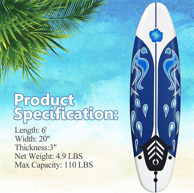 GiantexHawaiiSurfboard-Red