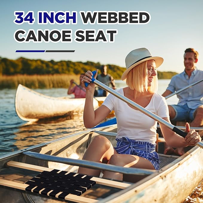 JellyArch 1 Pcs Canoe Seats Nylon Webbed Seat Replacement Canoe Hardware (34 Inch)