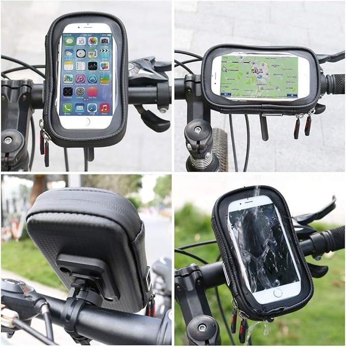 ROTTO Bike Phone Mount Bicycle Cell Phone Holder Handlebar Bag Anti-shake Waterproof with 360° Rotation Three Sizes