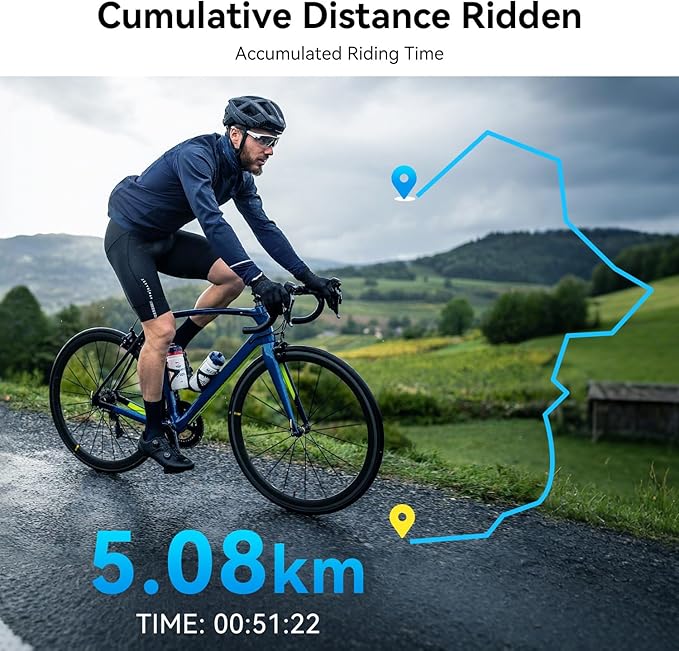 FEISIKE Bike Camera with 4.3" Display, 145° Wide-Angle Night Vision Bike Mirror with Cyclocomputer, Smart Bike Computer with Speed Display for Safer Rides