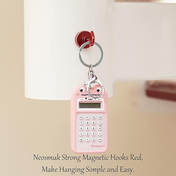 Neosmuk Magnetic Hooks, Heavy Duty 40lb+ Strong Magnet Hook for Cruise Cabins, Cruise Ship Essentials for Hanging, Metal Wall Refrigerator Hangers (Red, 10 Pack)