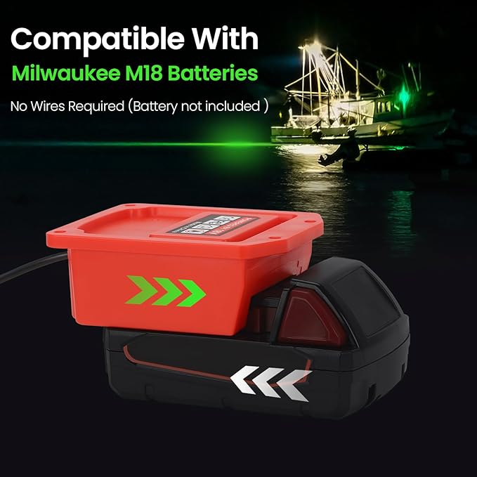 OLIBUY LED Underwater Green Fishing Light, 13W 1300 Lumens IP68 Rated Submersible Fishing Light Attractants for Night Fishing, Docks, Boats, Kayaks(No Battery)