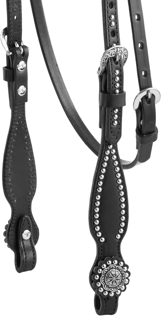 Weaver Leather unisex adult Browband Headstall, Black, Horse US