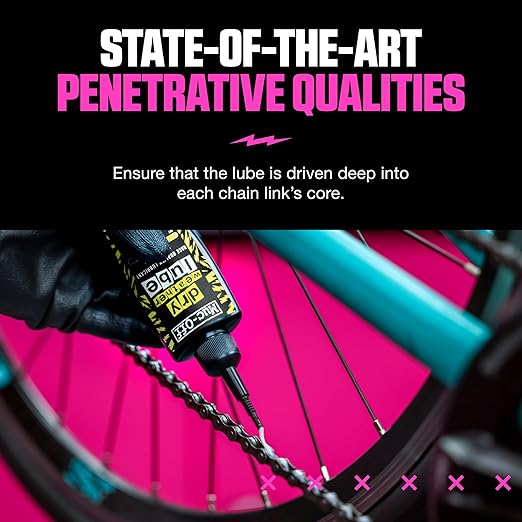 Muc-Off Bio Dry Bike Chain Lube 50ml Wax-Based Formula for Smooth Gear Shifts | Creates Protective Layer and Reduces Friction | Pipette System for Easy Application