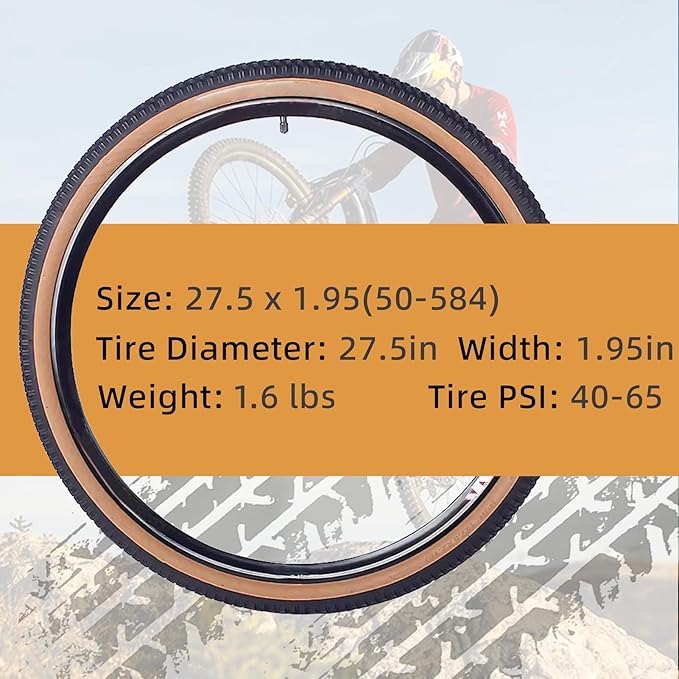 2-Pack Hybrid Bike Tire Kit: 26/27.5/29-inch Lightweight Bicycle Replacement Tires with Inner Tubes and Tire Levers Compatible with MTB,Urban Bike,26 x 1.95/27.5 x 2.1/29 x 2.25