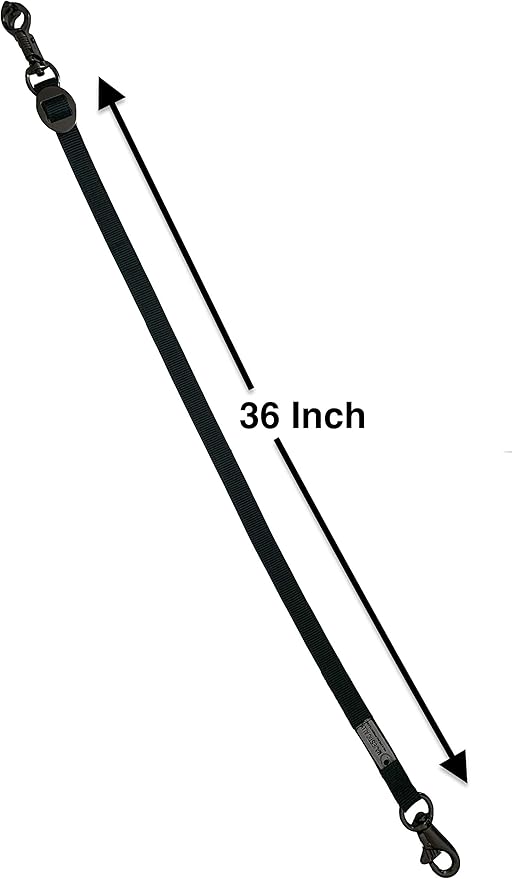 Majestic Ally Pack of 2, Double Thick Trailer Tie for Horse Haulage, with Adjustable Buckle, Panic Snap and Bull Snap – 1 Inch by 36 Inch (Black)