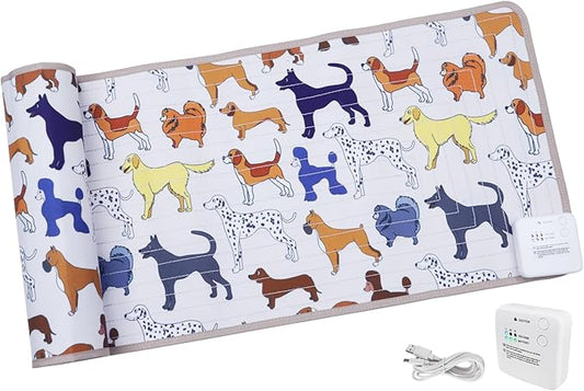 DOGNESS Rechargeable Pet Shock Mat, 59"x15" Safe Cat Scat Repellent Mat Electronic Training Pads Keep Dogs and Cats Off Couch, Bed, Indoor Cat Deterrent Mats (Dog Cartoon)