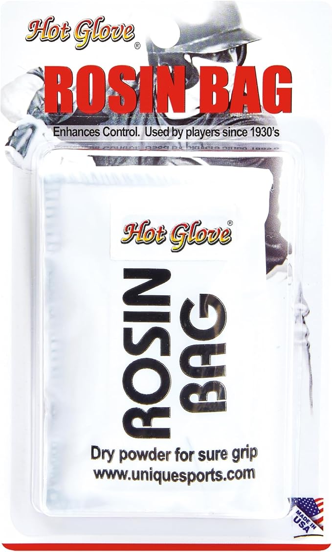 Hot Glove Rosin Bag – Baseball & Softball Grip Powder – Professional Dry Hand Grip for Pitchers & Hitters – Sweat Absorbing Rosin for Bat Grip & All Sports – Made in USA