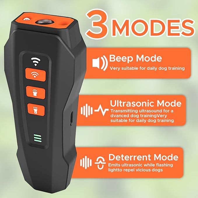 2026 Upgraded Anti Barking Device for Dogs, Ultrasonic Dog Bark Deterrent, Dog Bark Deterrent Devices, Best Anti-Barking Device, 3 Modes & LED Light Portable Indoor & Outdoor