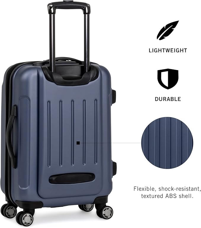 Kenneth Cole REACTION レネゲード 荷物拡張可能 8輪スピナー軽量ハードサイドスーツケース、スモーキーパープル、24インチ（受託手荷物）