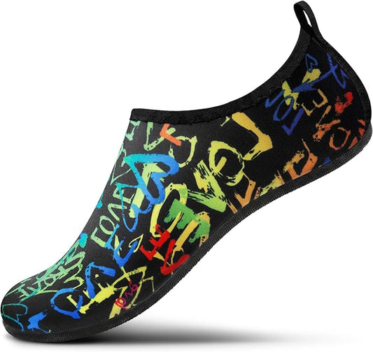 SEEKWAY Water Shoes Women Men Adult Quick-Dry Aqua Socks Barefoot Non Slip for Beach Swim River Pool Lake surf Black SK002(U)