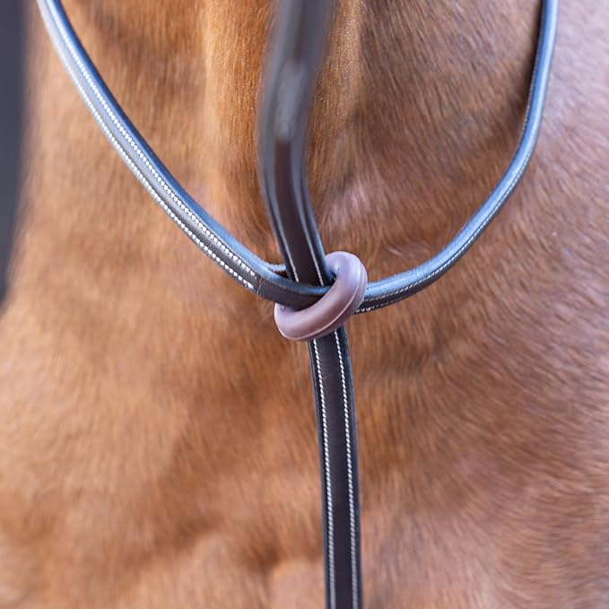 Equinavia Saga Adjustable Leather Standing Martingale with Stainless Steel Hardware (Stopper Not Included)