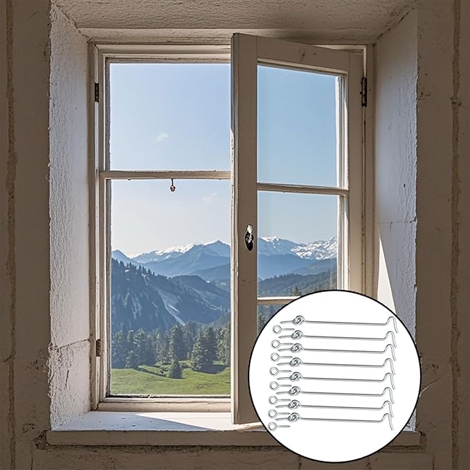 8 Pcs 4 inches Cabin Hook Eye Latch Gate Door Swivel Window Door Hook with Mounting Screws (Sliver, 4 inches)