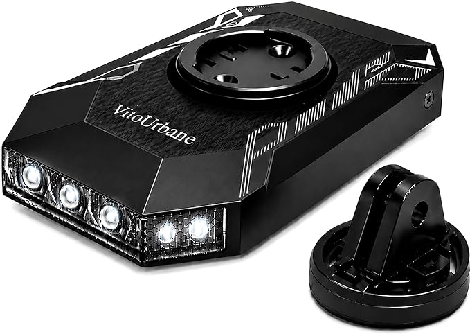 Bike Headlight for Night & Daytime Riding - 600 Lumens Rechargeable Front Light Compatible with Garmin/Wahoo Bike Computers, USB-C, 4 Modes, Smart Auto Sleep/Wake for MTB & Ebike