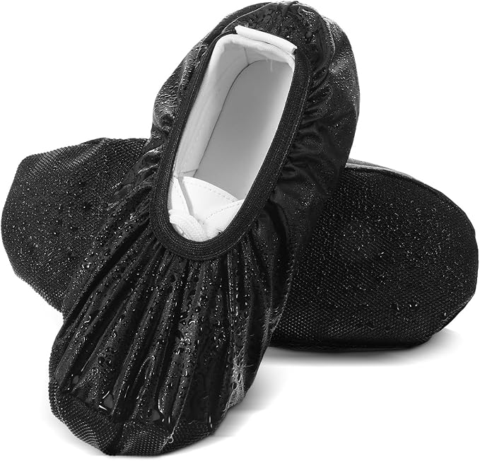 Larrel Black Shoe Covers, Reusable Bowling Shoe Covers Non-Slip Shoes Protector Cover Shoes Cover Protector Accessories for Men Women Sports Supplies Floor Protection