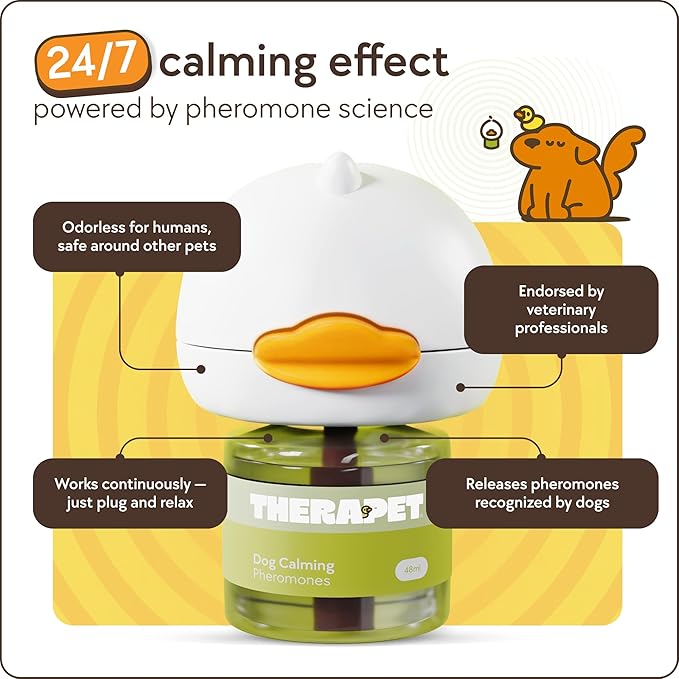 TherapetMD 60-Day Dog Calming Diffuser Kit - Dog Pheromone Diffuser for Stress, Destructive Behavior, Pee Accidents, Separation Anxiety, Barking, Aggression & Chewing - 60-Day Refills Included
