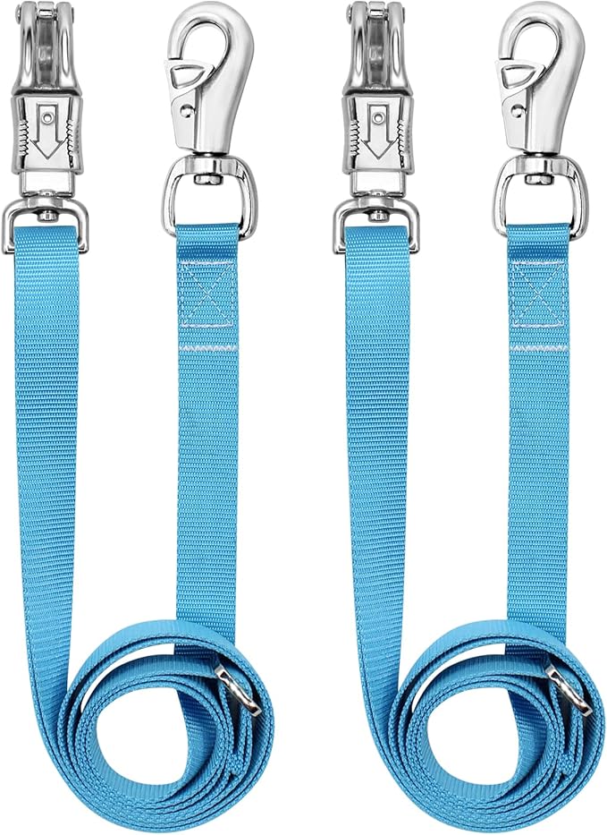 Cross Ties for Horse,Heavy Duty Nylon Trailer Tie with Strong Panic Snap and Bull Snap,Adjustable Length from 45.2" to 78.7",Professional Horse Supplies