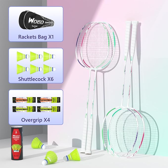 Professional Carbon Fiber Badminton Rackets Badminton Racquet for Backyards Gym