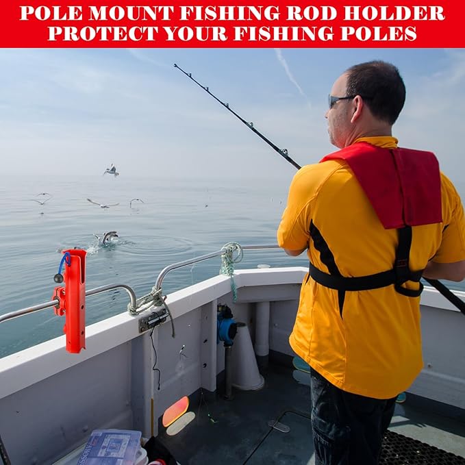 Pole Mount Fishing Rod Holders for Bike Rack Rotatable Fishing Chair Pole Holders with Clamp for Boat Bicycle Motorcycle Kayak Cart