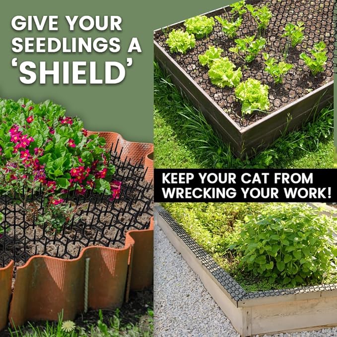 12 Pack Scat Mat for Cats, 16 x 12 Inch Cat Spike Deterrent Mats, Indoor Outdoor Pet Training Mat for Cats & Dogs, Protect Furniture, Sofa, Plants & Garden