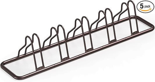 Simple Houseware 5-Bike Floor Storage Rack - Adjustable Bicycle Parking Stand & Garage Organizer for Road and Kids Bikes, Bronze