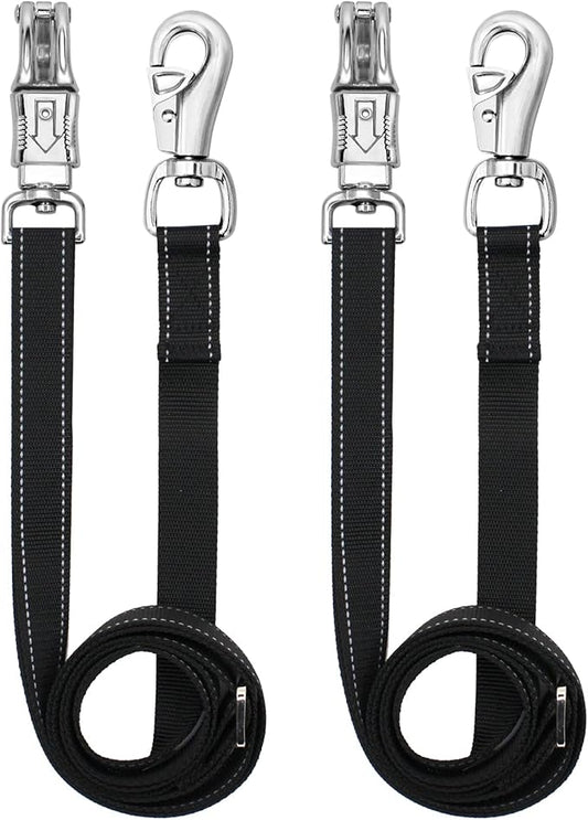 Cross Ties for Horse,Heavy Duty Nylon Trailer Tie with Strong Panic Snap and Bull Snap,Adjustable Length from 45.2" to 78.7",Professional Horse Supplies