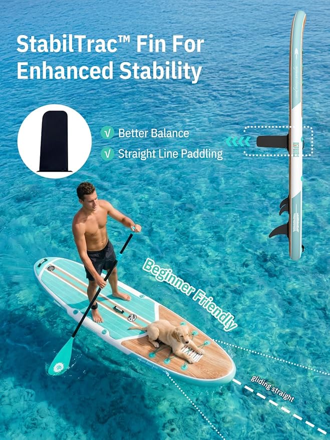 Niphean Inflatable Stand Up Paddle Board with SUP Accessories, Anti-Slip EVA Deck, 10’6’’ Inflatable Paddle Boards for Adults & Youth of All Skill Levels