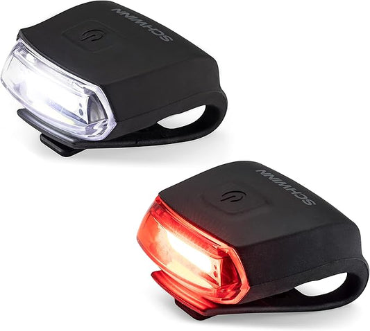 Schwinn Bicycle Light Set, Easy to Attach Headlight and Taillight with Steady and Flash Modes, Tool-Free Install, for City and Road Riding