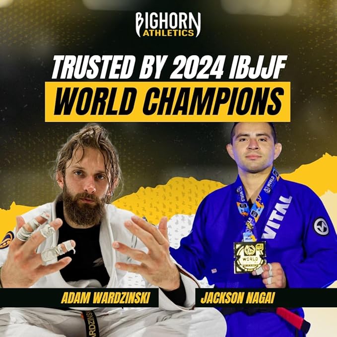 Bighorn Athletics Jiu Jitsu Finger Tape | Residue-Free Athletic Finger Tape for Sports & Injuries: Rock Climbing, Volleyball, Football, Basketball, Hands & Toes | 0.3-Inch x 45-feet, 8-Rolls, White