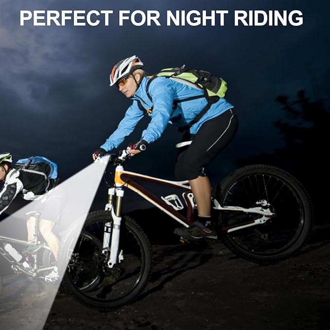 Bike Lights, 17 LED 4800 Lumen Bicycle Light with 4 Modes, 10000mAh USB Rechargeable Bike Light, Bike Headlight with Digital Power Display, Wide Beam Bike Lights for Night Riding