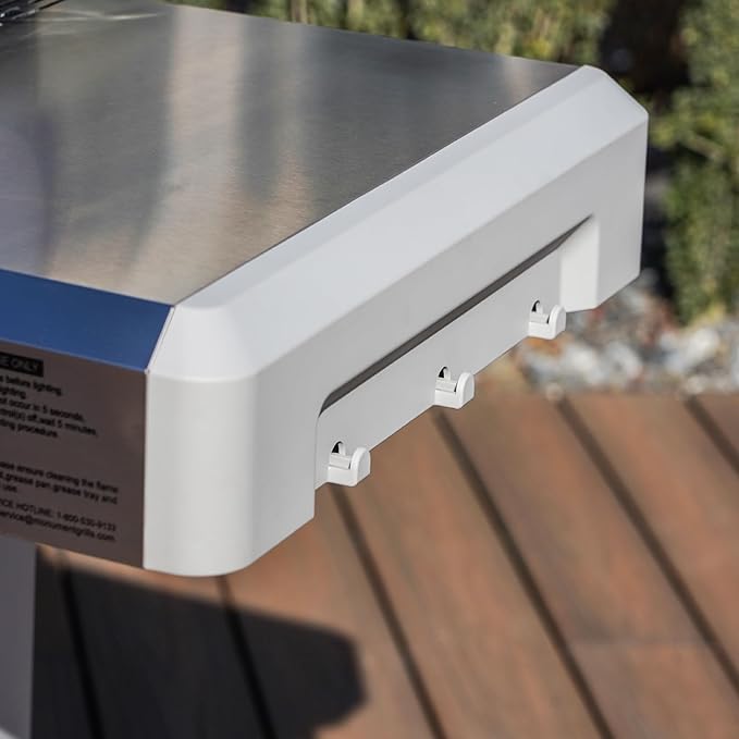 Monument Grills 2バーナー ステンレススチール製液化プロパンガスグリル、折りたたみ式サイドシェルフ2つ、Clearview®蓋、ノブコントロール、Mesa200S BBQカバー付き