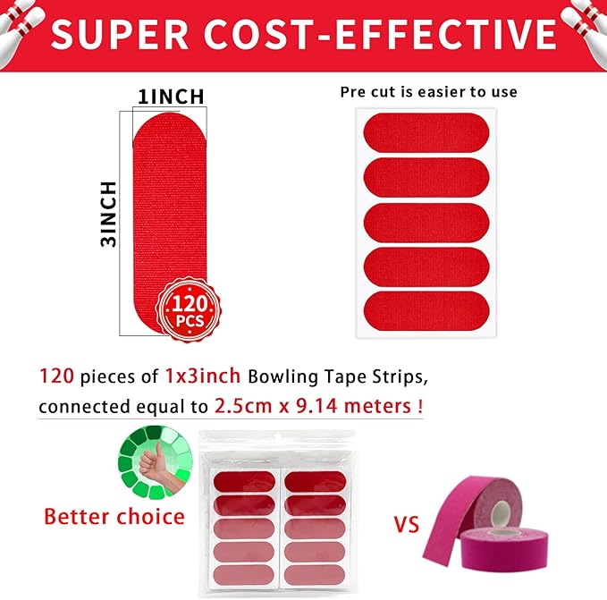 Birllaid 120PCS Bowling Thumb Tape Bowling Finger Tape Bowling Tape Thumb for Bowlers, Bowling Accessories for Men Women