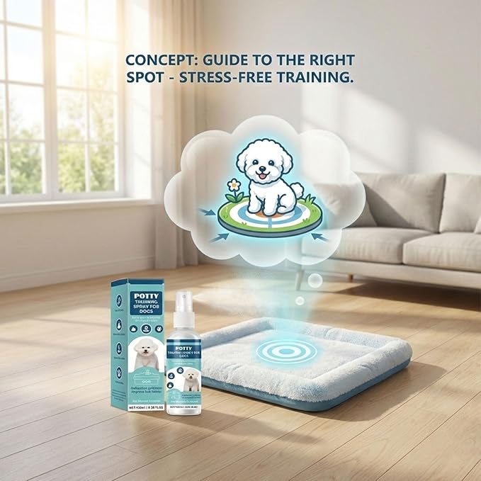 Dog Potty Training Spray - Fragrance-Free Alcohol-Free, Indoor & Outdoor Puppy Toilet Training Aid for All Ages & Breeds, 3.38 Fl Oz